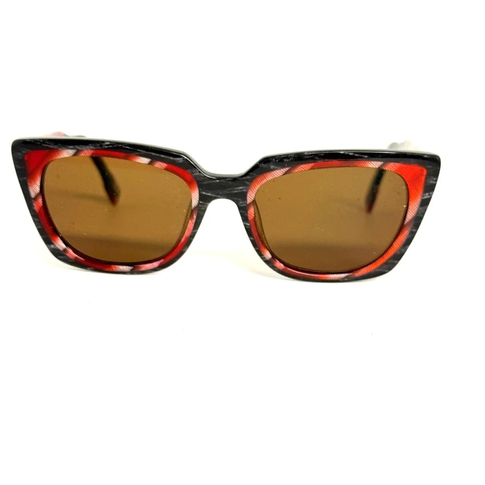 X-IDE‎ Mimosa C3 Sunglasses Red Black Plaid Immagine Design Eyewear 49-18-140